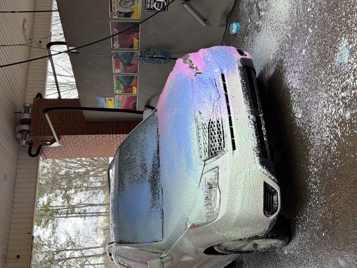 Clean self-serve car wash bay